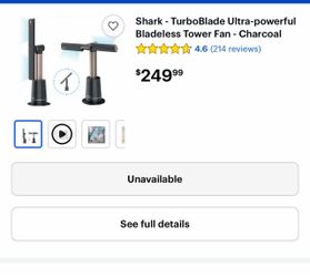 Shark - TurboBlade Ultra-powerful Bladeless Tower Fan - Charcoal
