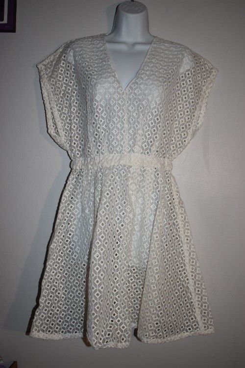 White Eyelet Dress Swimsuit Cover-up