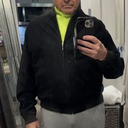 Men’s Designer Lamb Suede Bomber Jacket  $125