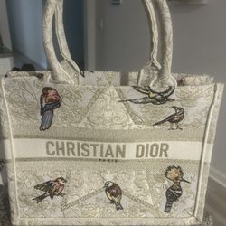 Large embroidered book tote 