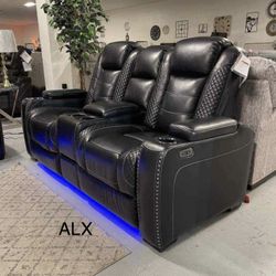 Ashley Sofa And Loveseat Living Room Set Reclining Power LED in Stock  Free Delivery 