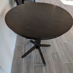 Pub-Height Round Table & 4 Chairs – Solid Wood – Dark Espresso Finish – 36” Diameter