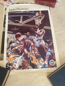 Rare Isiah Thomas poster autographed