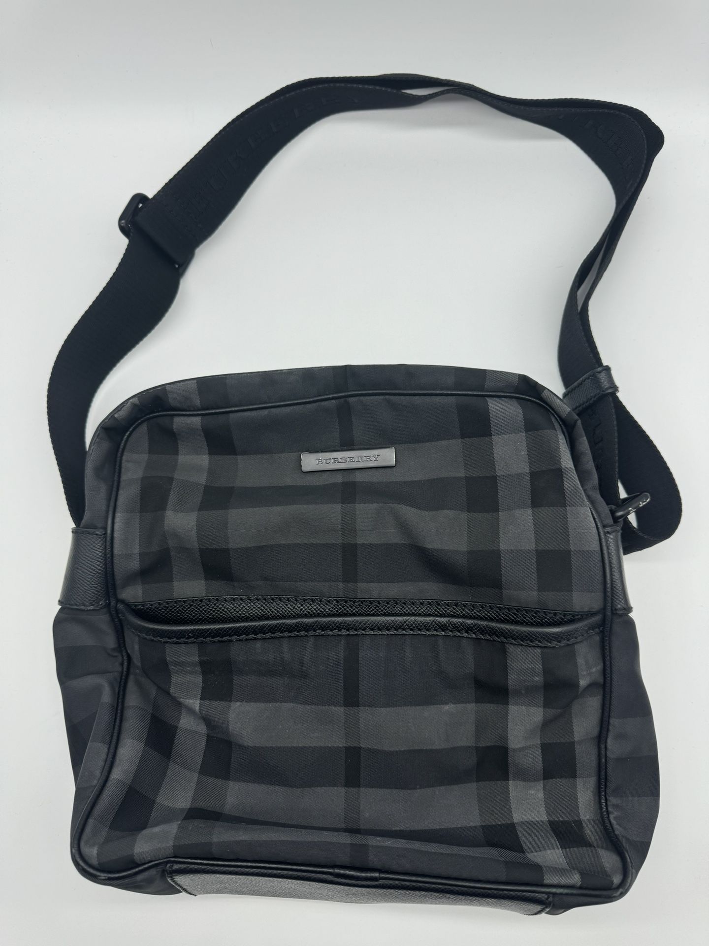 Authenticated Burberry Black Canvas Polyester Manor Crossbody Bag With COA