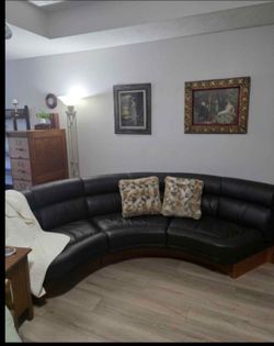 Vintage Scandinavian Curved Sofa