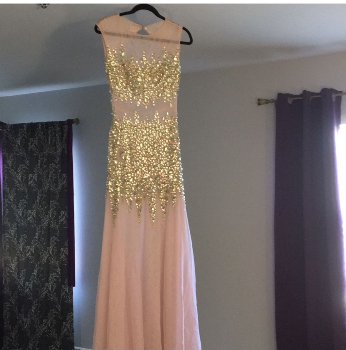 Jovani Gown Dress in light pink blush with sequin mesh size 3 or 4