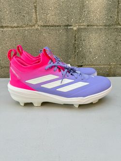 Adidas candy pink purple baseball cleats mens size 12.5