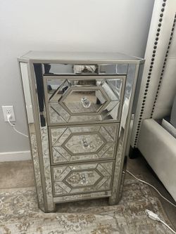 Glass/Mirror Nightstand