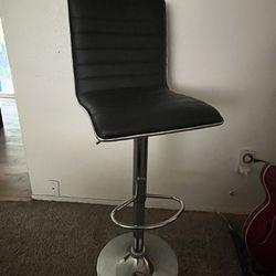 Adjustable Padded Chrome Bar Stool Chair