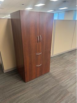Modern Cherry Wood Office File Cabinet- Reduced to sell today