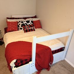 Full size bed with trundle underneath 