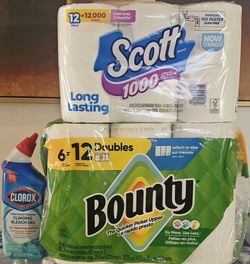Scott Toilet Paper, Bounty Paper Towels & Clorox Bundle