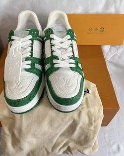 New Louis Vuitton Trainer monogram denim green & white Sneakers