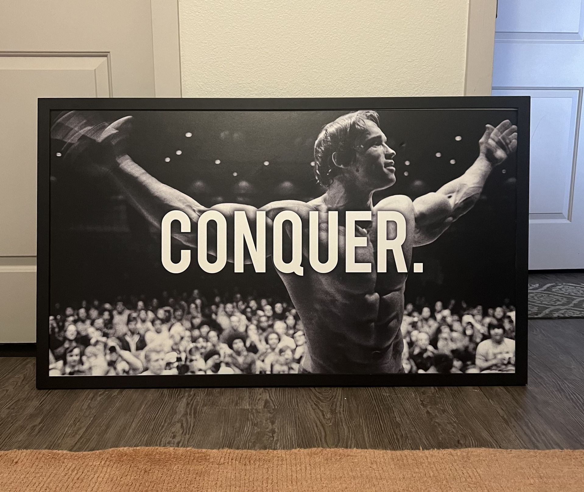 CONQUER Arnold Schwarzenegger Framed Wall Art