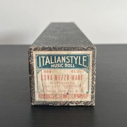 Paramount ItalianStyle Piano Music Roll Luna Mezzo Mare 869 Italian Book Co RARE