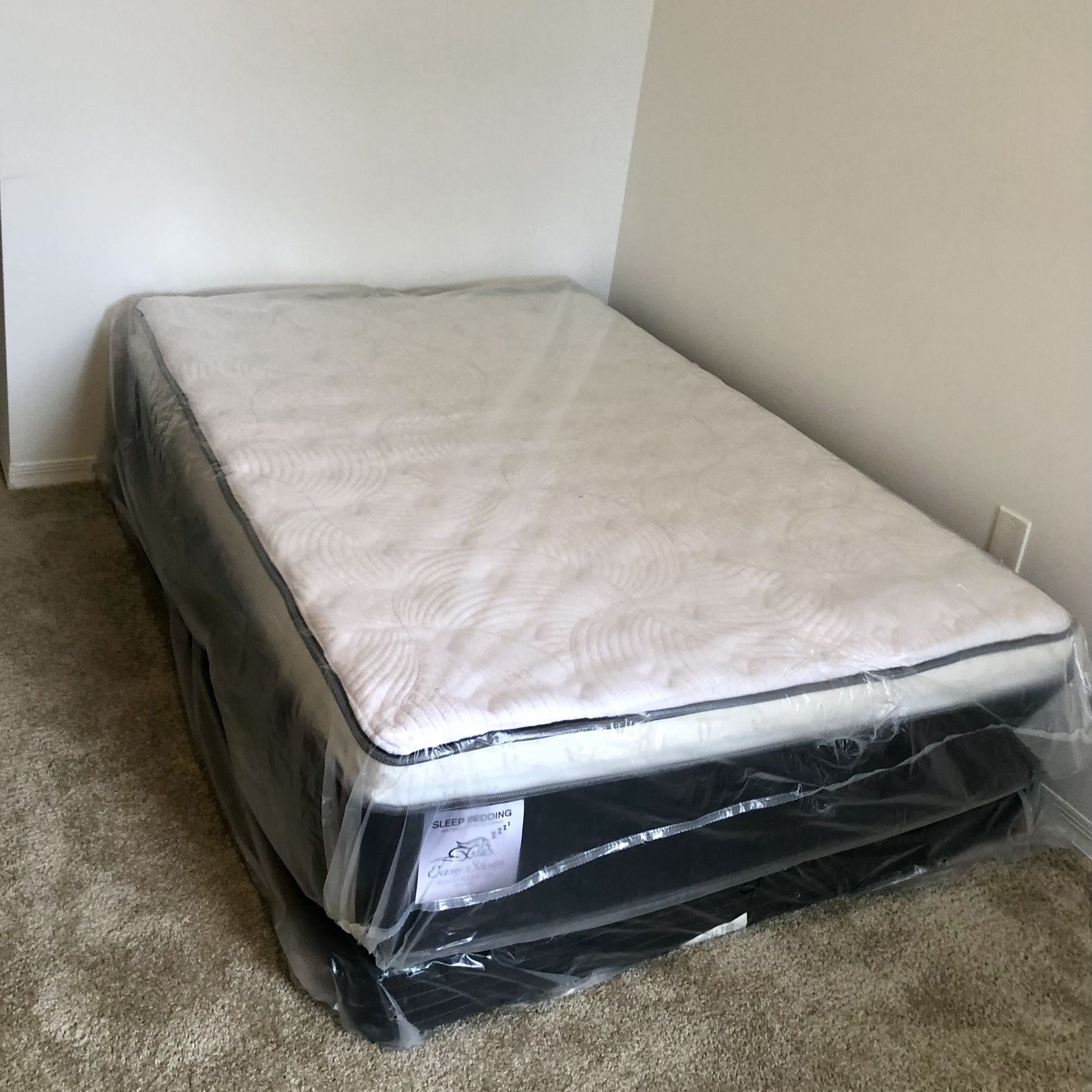 Full Size Mattress 14 Inch Thick With Pillow Top And Box Springs New From Factory Available All Sizes Same Day Delivery 