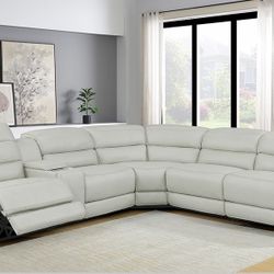 Modern Power Reclining Sectional With Headrest Motion! (waterproof)