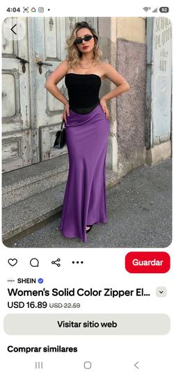 Falda morada de satin
