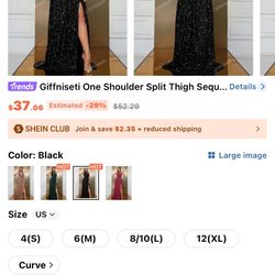 NEW SHIEN ONE SHOULDER NIGHT DRESS