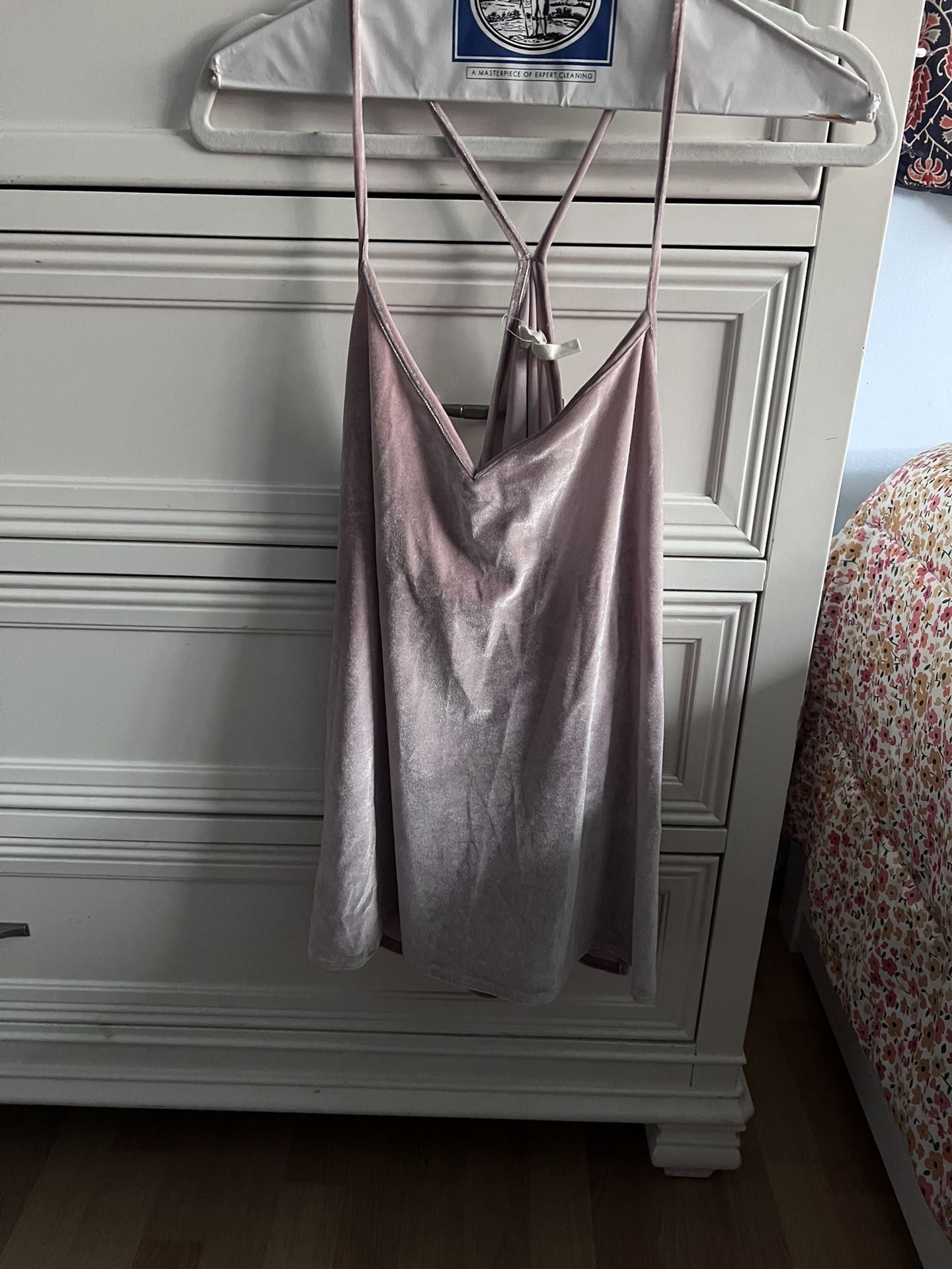 Madewell Velvet Tank Top Cami Size XL Racerback Light Pink