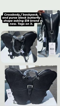 Black Backpack Shape Of A Butterfly 