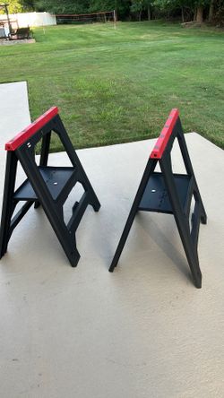 SAWHORSE by TASK FORCE  2 PACK HEAVY DUTY with MIDDLE TRAY & FOLDING for Storage (Brand New)