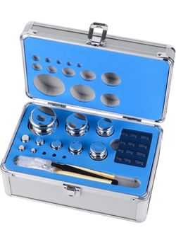 Goetland Certificated F1 Scale Calibration Weight Kit Set 25 pcs 1mg-1kg Stainless Steel High Precision for Balance Digital Scale Lab Education