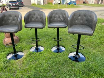 Set of 4 adjustable swivel bar stools