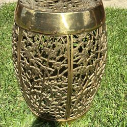 Solid Brass Antique Asian Style Drum Table 