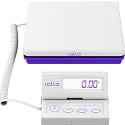 Rollo Shipping Scale For Packages - Digital Shipping Postal Scale (110 Lb Max) - Hold and Tare Functions - Includes AC Adapter