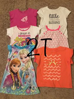 Toddler Girl Clothes Size Short Sleeve Shirts, Frozen Pjs Size 2t Or 24 Months 