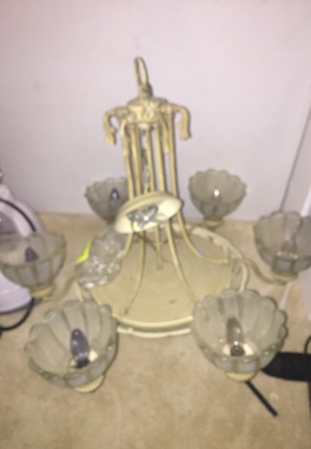 Antique 6 Globe Hanging Chandelier
