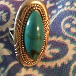 Blue Turquoise Fashion Ring.