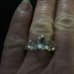 Silver ring blue topaz