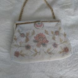Ladies Beaded Antique Purse Hand Made In France