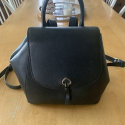 Kate Spade Black Leather Backpack Purse