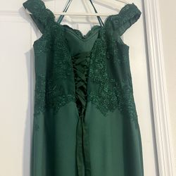 Like New Emerald green Long Dress For Events.