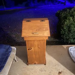 Vintage Handmade solid wood trash can/Potato Bin