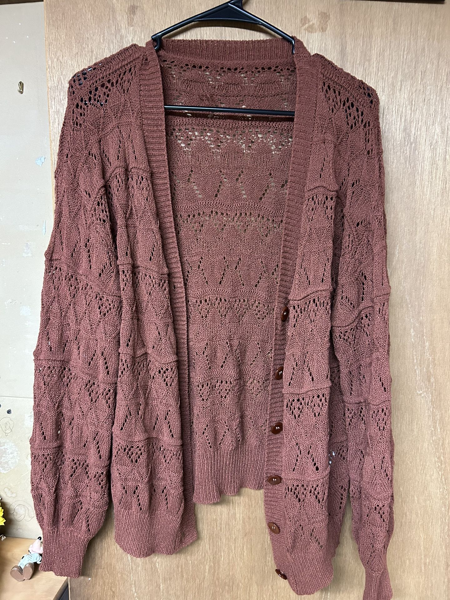 Women's Crochet Cardigan Large 