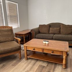 Couch, Accent Chair, And 3 Tables