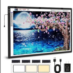 Zocelight Rechargeable Light Pad for Diamond Painting & Dimming Light Box for Tracing,3-Color Modes Light Board,Built-in 6000mAh Battery 