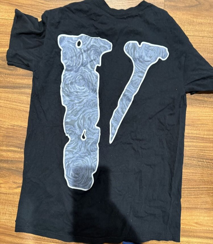 Pop Smoke x Vlone Unisex The Woo Short-Sleeve Graphic T-Shirt Black Medium