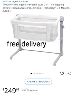 NEW IN BOX 🎁 Ingenuity SwaddleMe baby bassinet bedside sleeper NUEVA en caja cuna moises para bebe