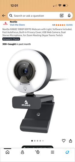 NexiGo N960E 1080p 60fps Webcam - Excellent condition