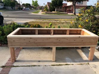 Beautiful privacy wall Frame Planter Box Garden Bed Outdoor Design cedar redwood AC pool equipment cover