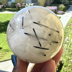 Tourmaline in Quartz Sphere 