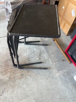 Folding TV Tray Tables Set Black