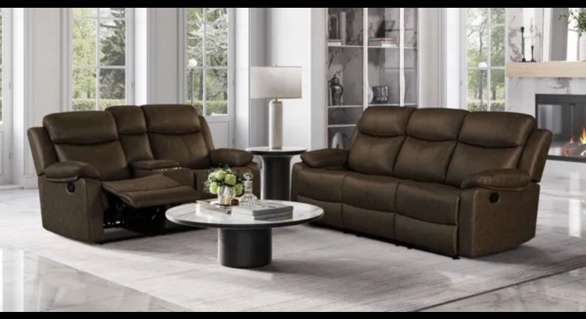 Reclining Sofa And Loveseat Couch Set 
