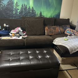 Free couch w/pillows, ottoman and rug