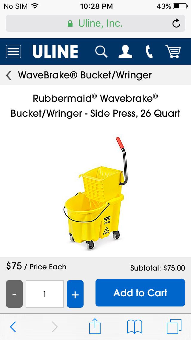 Rubbermaid wavebreak commercial mop bucket